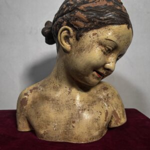 Antico Busto in Terracotta Dipinta