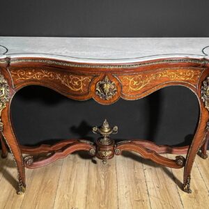 Consolle Boulle con Intarsi e Bronzi Dorati