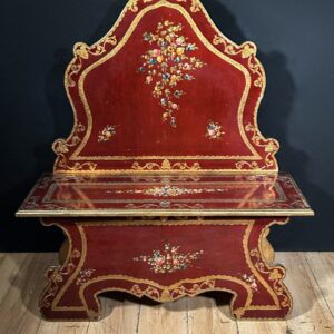 Panca veneziana laccata e dipinta XIX Secolo