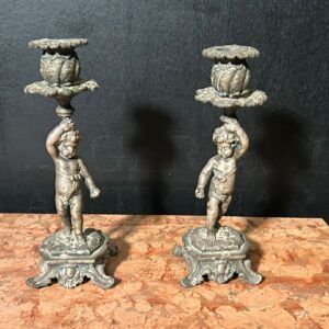Antichi Porta Candele Putti