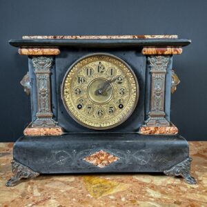 Antico Orologio Legno Effetto Marmo