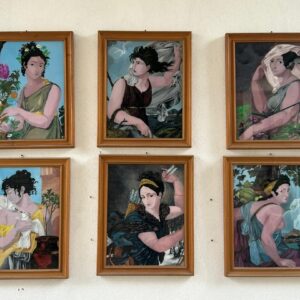 Serie di Allegorie Dipinte a Mano sotto Vetro Anni ’40/’50