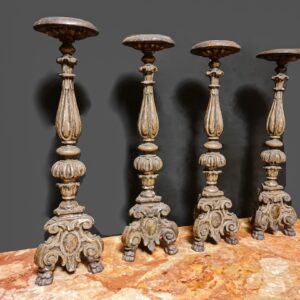 4 Torcieri Legno XIX