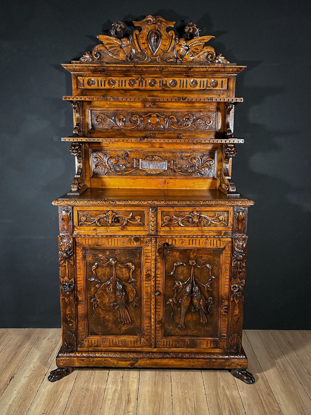 Credenza Piattaia Neorinascimentale - immagine 2