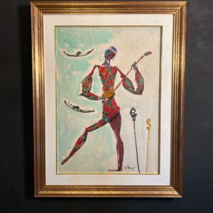“Arlecchino gondoliere”, 1969 – Olio su tela
