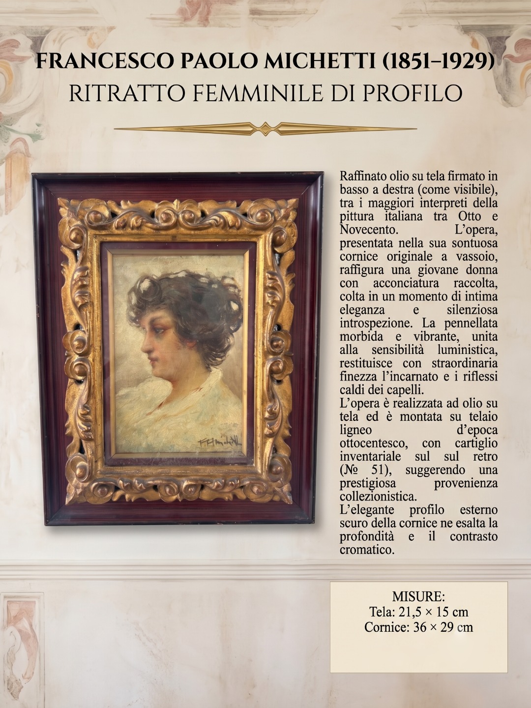 Ritratto femminile di profilo Michetti - immagine 2