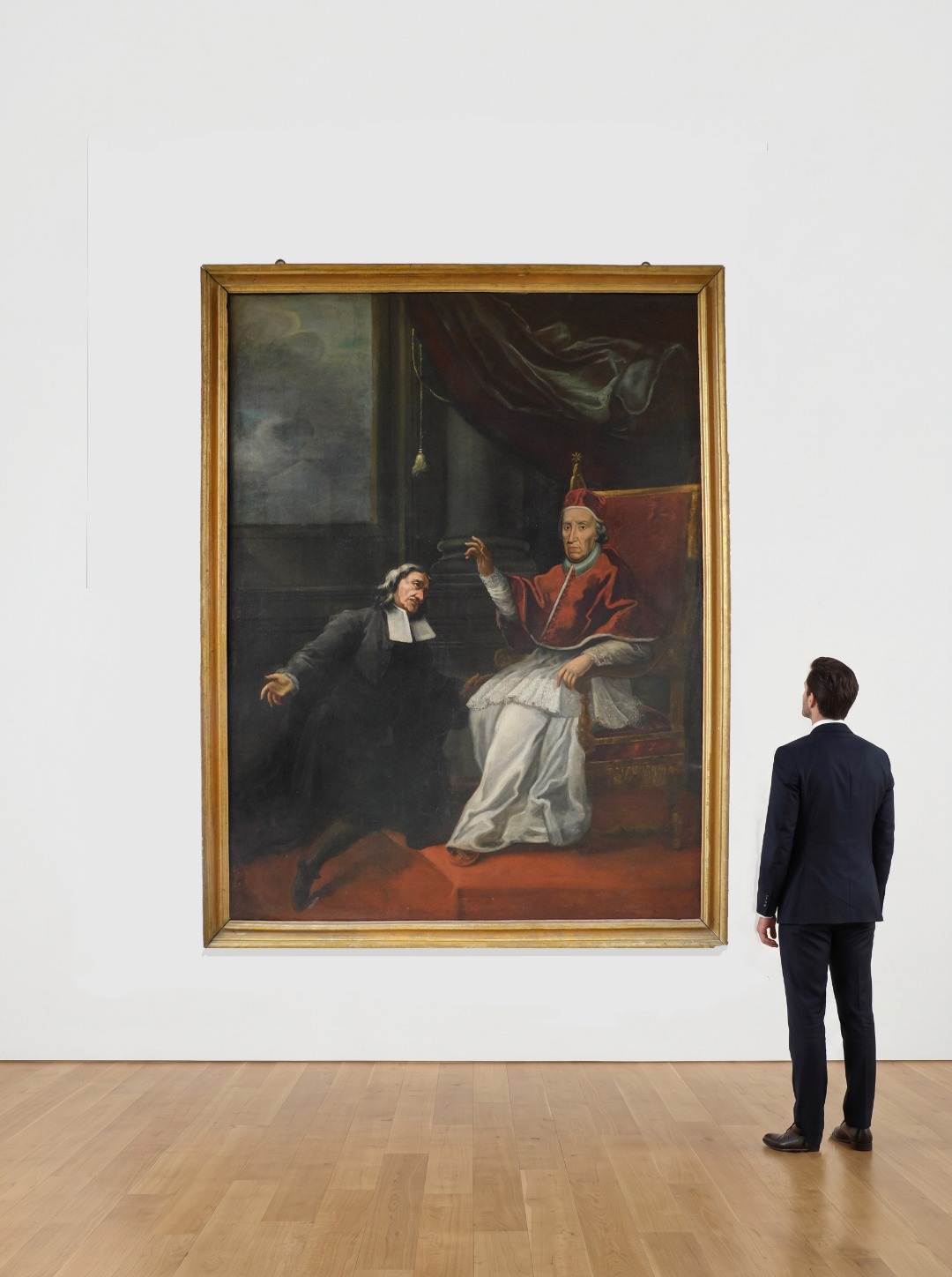 Grande Olio su Tela Papa e Cardinale - immagine 2