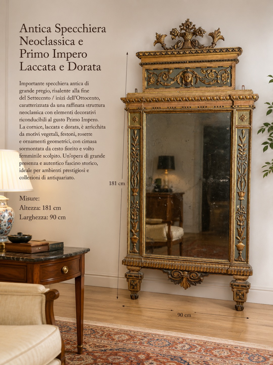 Specchiera Primo Impero - immagine 2