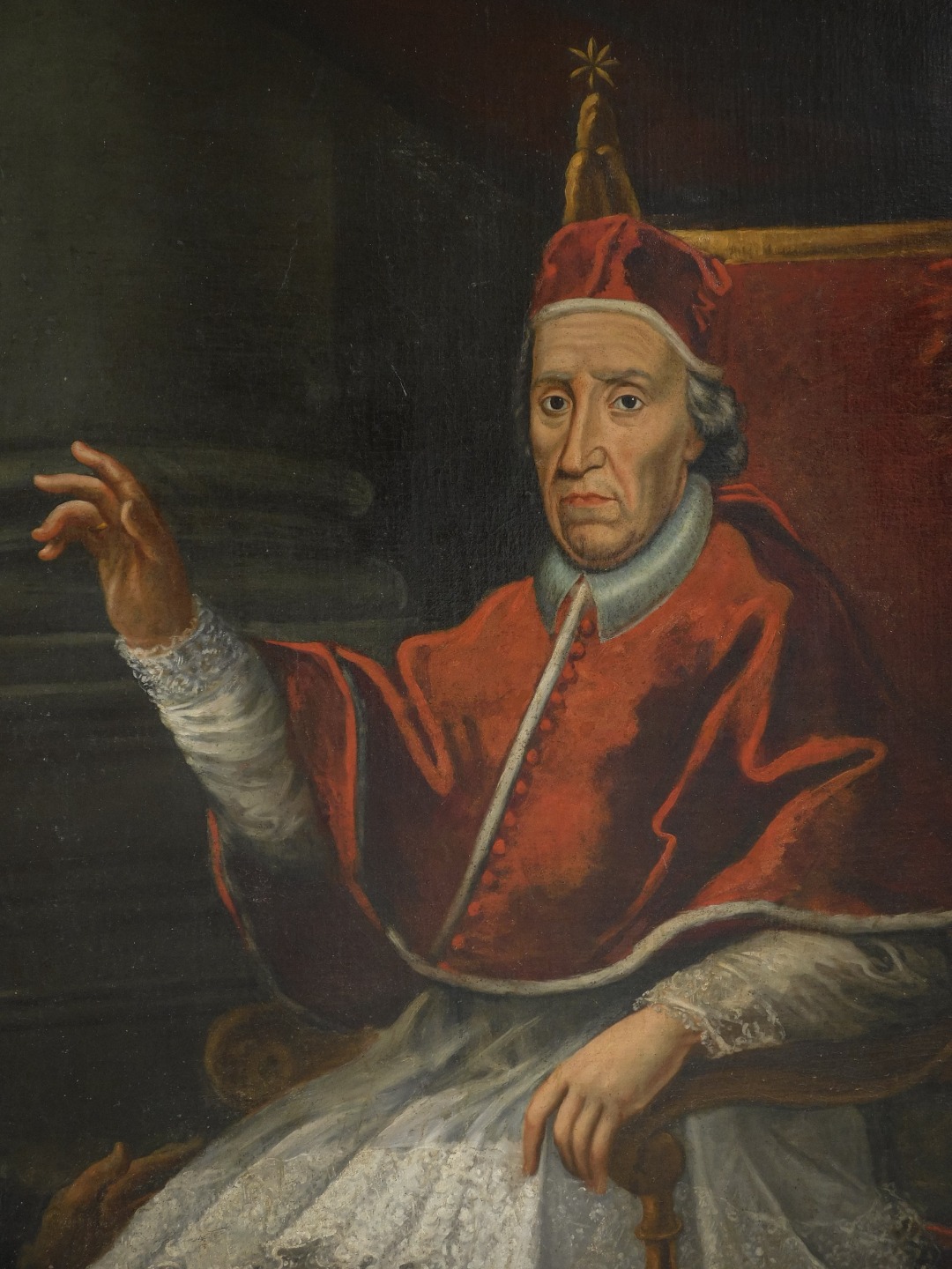 Grande Olio su Tela Papa e Cardinale - immagine 5