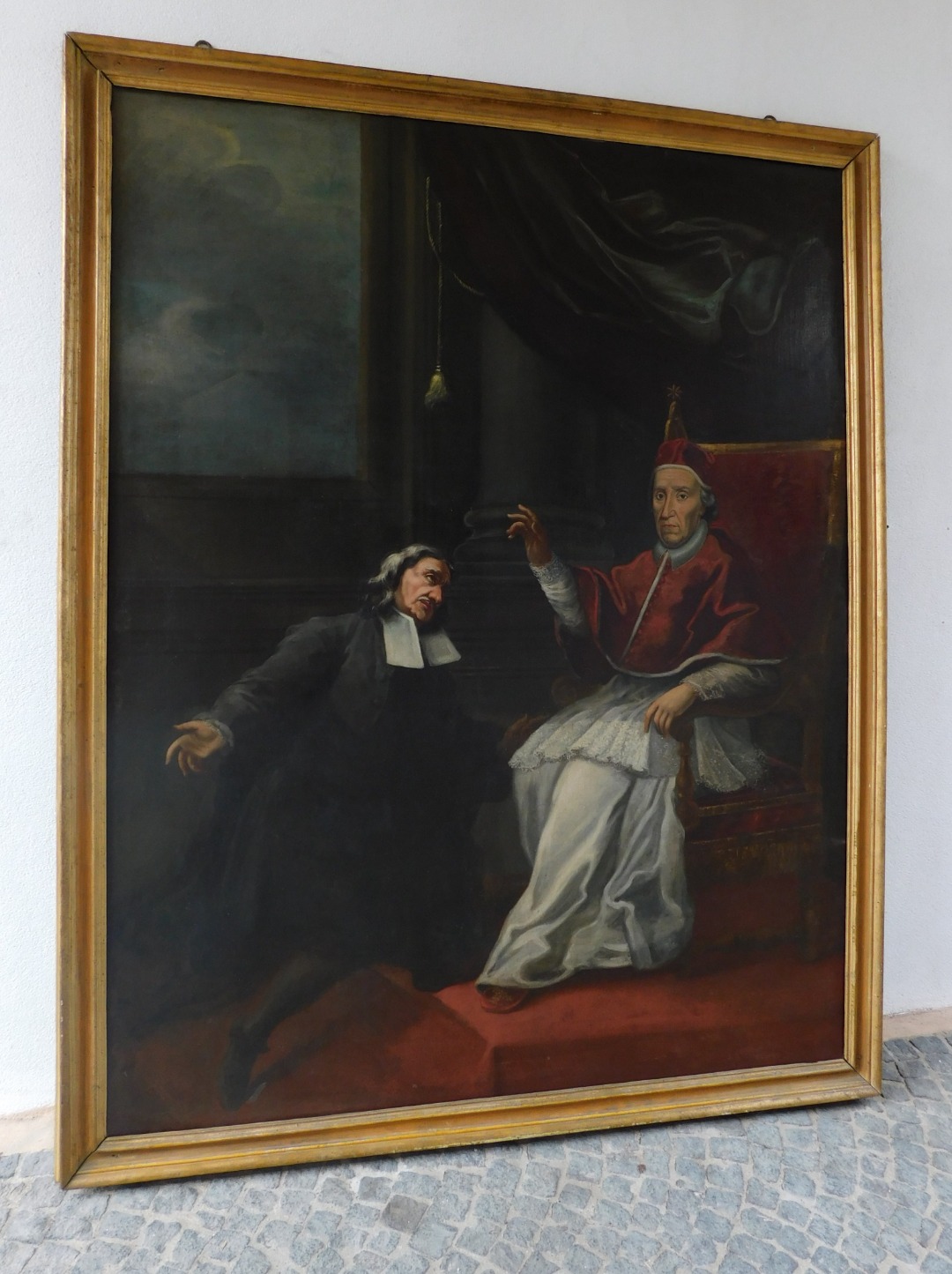 Grande Olio su Tela Papa e Cardinale - immagine 4