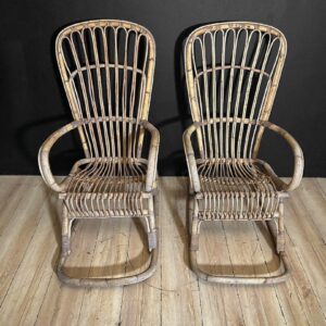 Coppia di Sedie a Dondolo Vintage