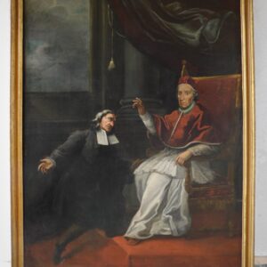 Grande Olio su Tela Papa e Cardinale