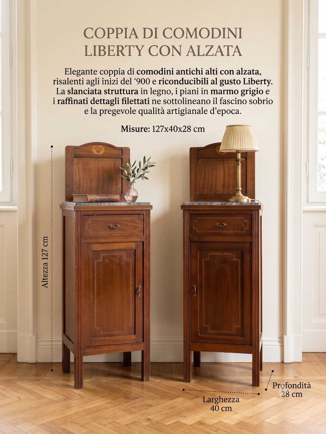 Coppia di Comodini Antichi - immagine 2