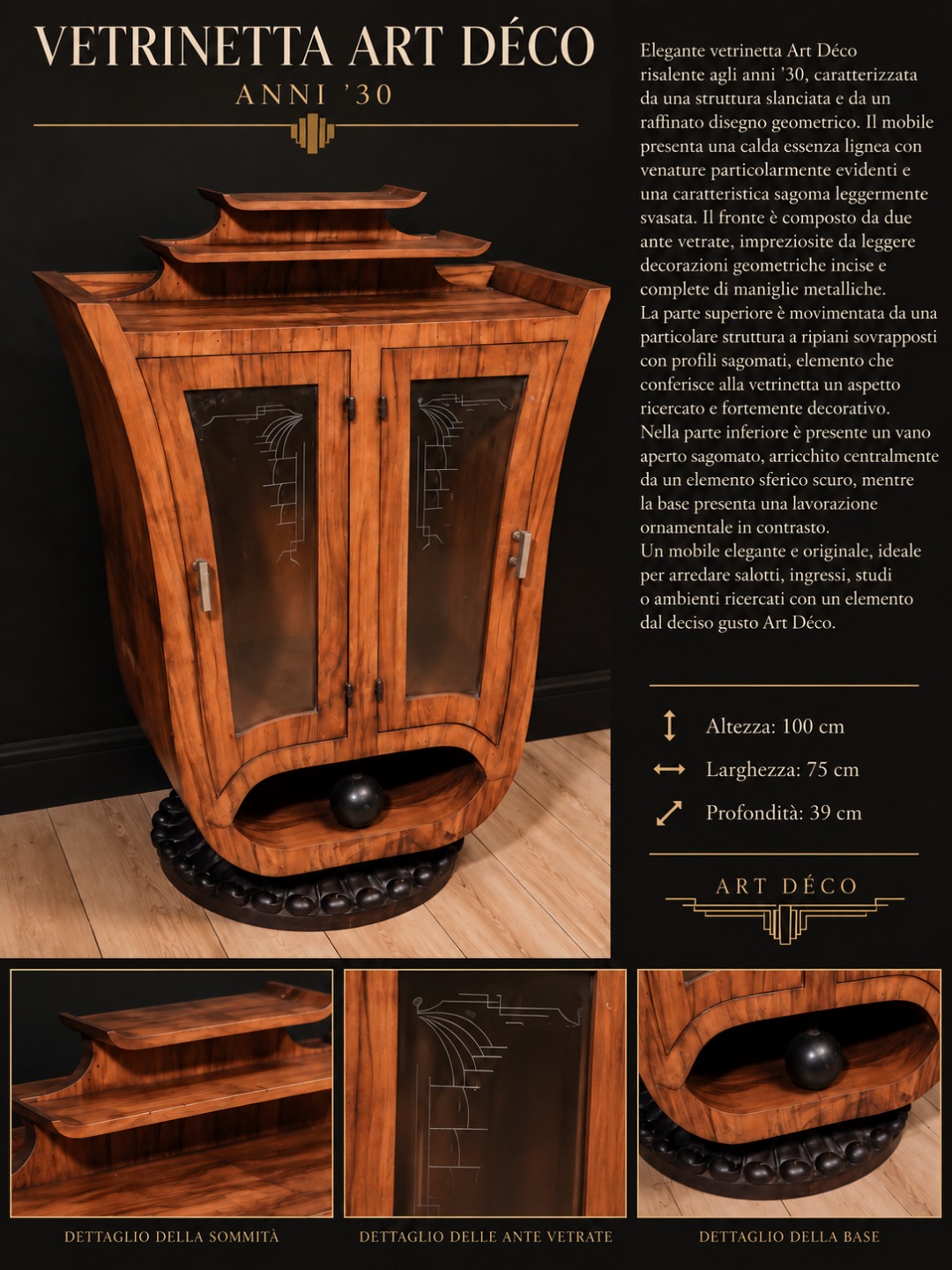Vetrinetta Art Déco Anni ’30 - immagine 3