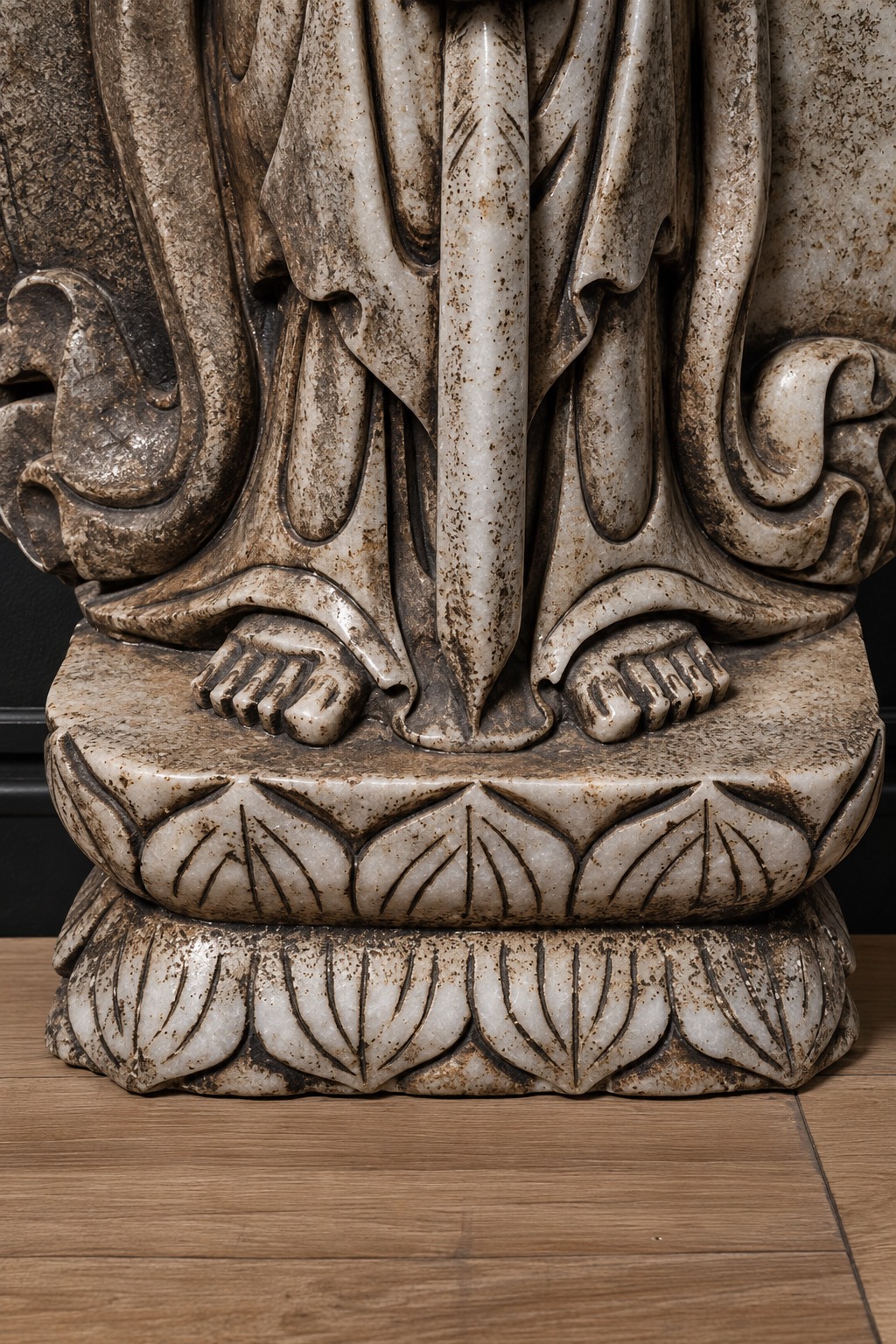 Importante Stele Cinese in Marmo Bianco Scolpito - immagine 3