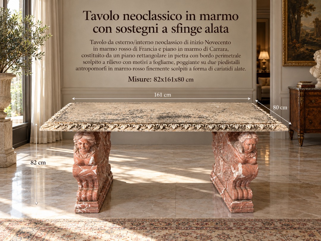 Tavolo Neoclassico in Marmo - immagine 2
