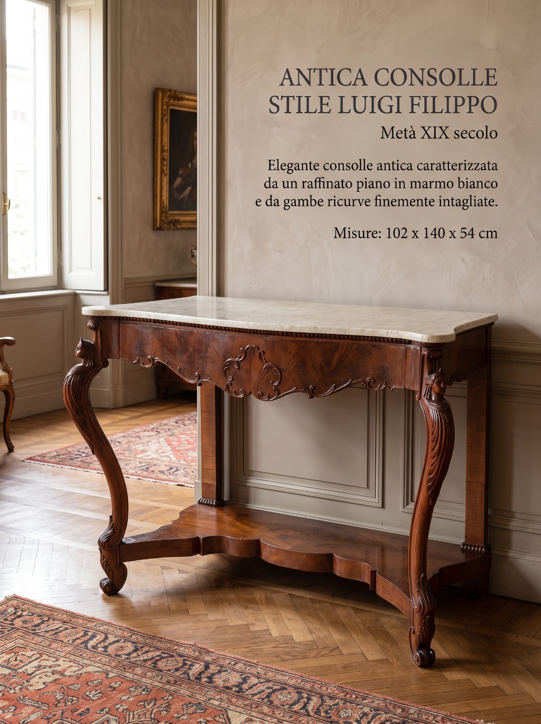 Antica Consolle in Stile Luigi Filippo - immagine 2