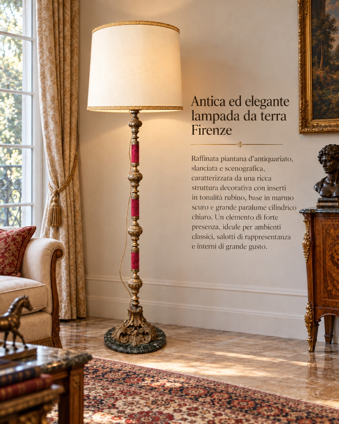Elegante Lampada da Terra Fiorentina - immagine 2