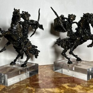 Importante Coppia di Sculture in Bronzo